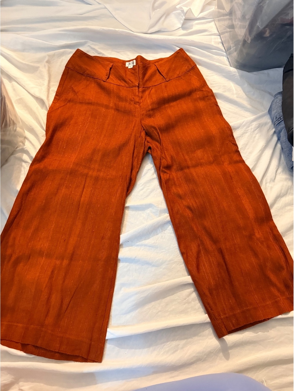 Cache Orange Silk Blend Wide Leg Pants Size 2